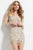 45929 Long Sleeve Embellished Illusion Dress