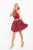 Rachel Allan - 4592 Two Piece Satin Halter Embroidered A-line Dress In Red