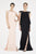 Saboroma - 4592 Scoop Cap Sleeves Mermaid Dress In Pink and Black