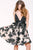 45932 Deep V-Neck Beaded Cocktail Dress
