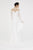 Saboroma - 4593 Split Cascade Sleeve Illusion Lace Long Gown In White