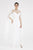 Saboroma - 4593 Split Cascade Sleeve Illusion Lace Long Gown In White