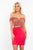 Rachel Allan - 4595 Beaded Two Piece Off-Shoulder Fitted Dress in Red