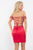Rachel Allan - 4595 Beaded Two Piece Off-Shoulder Fitted Dress in Red