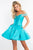 Rachel Allan - 4597 Crystal Ornate Off Shoulder Corset Dress In Blue
