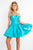 Rachel Allan - 4597 Crystal Ornate Off Shoulder Corset Dress In Blue