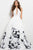 45989 Floral Printed Halter Ballgown