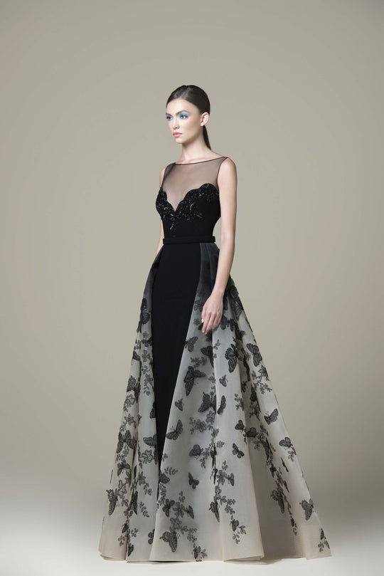 Saiid Kobeisy - RTWSS19-45 Embroidered Illusion Bateau A-line Gown