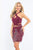 Rachel Allan - 4600 Two Piece Cross Halter Beaded Sheath Dress in Purple
