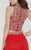 Tiffany Homecoming - 46014 Cropped Sleeveless Chiffon Pantsuit in Red