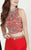 Tiffany Homecoming - 46014 Cropped Sleeveless Chiffon Pantsuit in Red