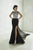Tiffany Homecoming - Iridescent Crystal Illusion Long Evening Gown 46033 in Black