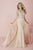 Tiffany Homecoming - Iridescent Crystal Illusion Long Evening Gown 46033 in Neutral