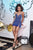 Rachel Allan - 4605 Lace Up Back Beaded Sheath Dress in Blue