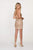 Rachel Allan - 4605 Lace Up Back Beaded Sheath Dress in Neutral