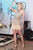 Rachel Allan - 4614 Bejeweled High Halter Cutout Sheath Dress in Gold