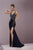 Tiffany Homecoming - Mesmeric Beaded V-neck Jersey Dress 46077 In Blue