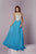 Tiffany Homecoming - Alluring Choker Neck Silky Chiffon A-line Dress 46082 In Blue