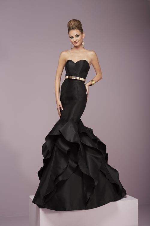 Tiffany Homecoming - Elegant Strapless Mermaid Dress 46086 In Black