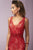 Tiffany Homecoming - Fabulous V- Neckline Beaded Dress 46087 in Red and Nude