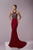 Tiffany Designs - Embellished High Halter Evening Dress 46089 In Red and Black