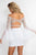 Rachel Allan - 4608 Beaded Two Piece Jersey Chiffon Sheath Dress In White