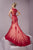Tiffany Homecoming - Elegant Lace Applique Trumpet Long Evening Gown 46090 In Red and  Neutral