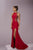 Tiffany Homecoming - Fitted Long Dress with High Slit 46097 In Red and Gold