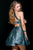 40655 Halter Neck Open Back Printed Party Dress