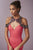 Tiffany Homecoming - Halter Beaded Shoulder Sleeve 46106  in Pink and Gray