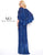 Mac Duggal - 4611D Caped V-Neck Evening Gown in Blue