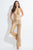 Rachel Allan - 4612 Plunging Cutout Sequined Jumpsuit In Gold