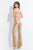 Rachel Allan - Plunging Cutout Sequined Jumpsuit 4612 In Gold