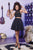 Rachel Allan - 4656 Beaded Two Piece High Neck Chiffon A-line Dress in Black