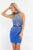 Rachel Allan - 4614 Bejeweled High Halter Cutout Sheath Dress in Blue