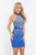 Rachel Allan - 4614 Bejeweled High Halter Cutout Sheath Dress in Blue