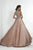 Tiffany Designs - 46169 Embellished V-neck Crystal Organza Ballgown In Brown