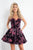 Rachel Allan - 4616 Strapless Velvet Floral A-line Dress In Red