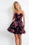 Rachel Allan - 4616 Strapless Velvet Floral A-line Dress In Red