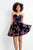 Rachel Allan - 4616 Strapless Velvet Floral A-line Dress In Blue