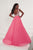 Tiffany Designs - 46171 Embellished Deep V-neck Chiffon A-line Dress In Pink