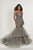 Tiffany Designs - 46172 Beaded Deep Sweetheart Tulle Mermaid Dress In Gray