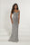 Tiffany Designs - Bead Embellished Plunging Off-Shoulder Evening Gown 46179 In Silver