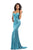 Johnathan Kayne - 461 Sequined Strapless Mermaid Gown in Blue and Green