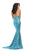 Johnathan Kayne - 461 Sequined Strapless Mermaid Gown in Blue and Green
