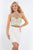 Rachel Allan - 4621 Metallic Beaded Illusion Halter Two-Piece Dress in White and Gold