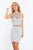 Rachel Allan - 4621 Metallic Beaded Illusion Halter Two-Piece Dress in Silver