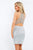 Rachel Allan - 4621 Metallic Beaded Illusion Halter Two-Piece Dress in Silver
