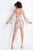 Rachel Allan - 4623 Illusion Angel Sleeve Sequined Cutout Dress in Pink