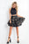 Rachel Allan - 4626 Two Piece Matte Halter Embroidered A-line Dress in Black